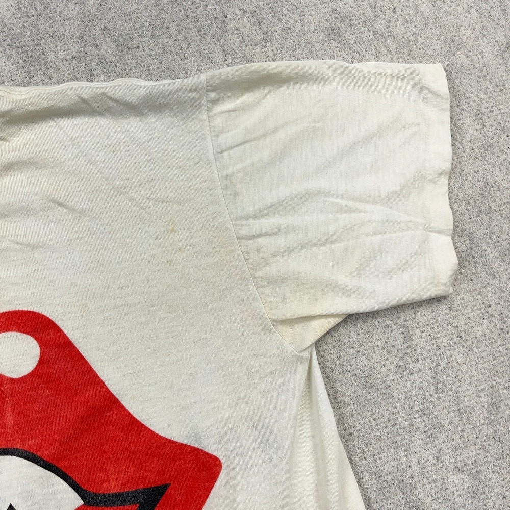 Vintage Rolling Stones Shirt Men Large White Band Tee 1989 80s Paper Thin Staind - Picture 8 of 16